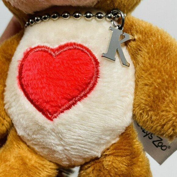 Suzy Zoo Bear Plush Keyring Keychain Initial Letter K Personal Name Love Heart - Picture 9 of 12